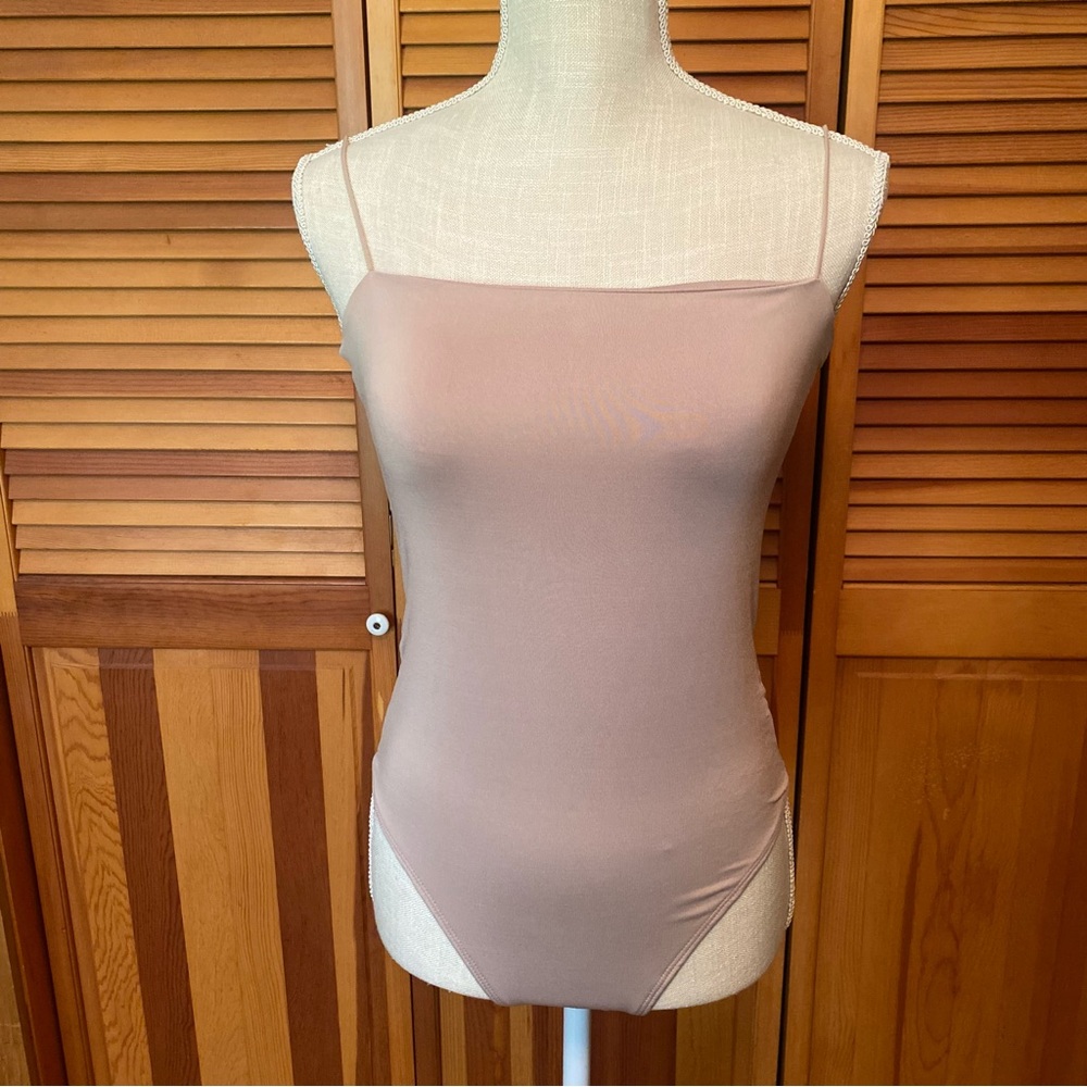 Tan Spaghetti Strap Bodysuit